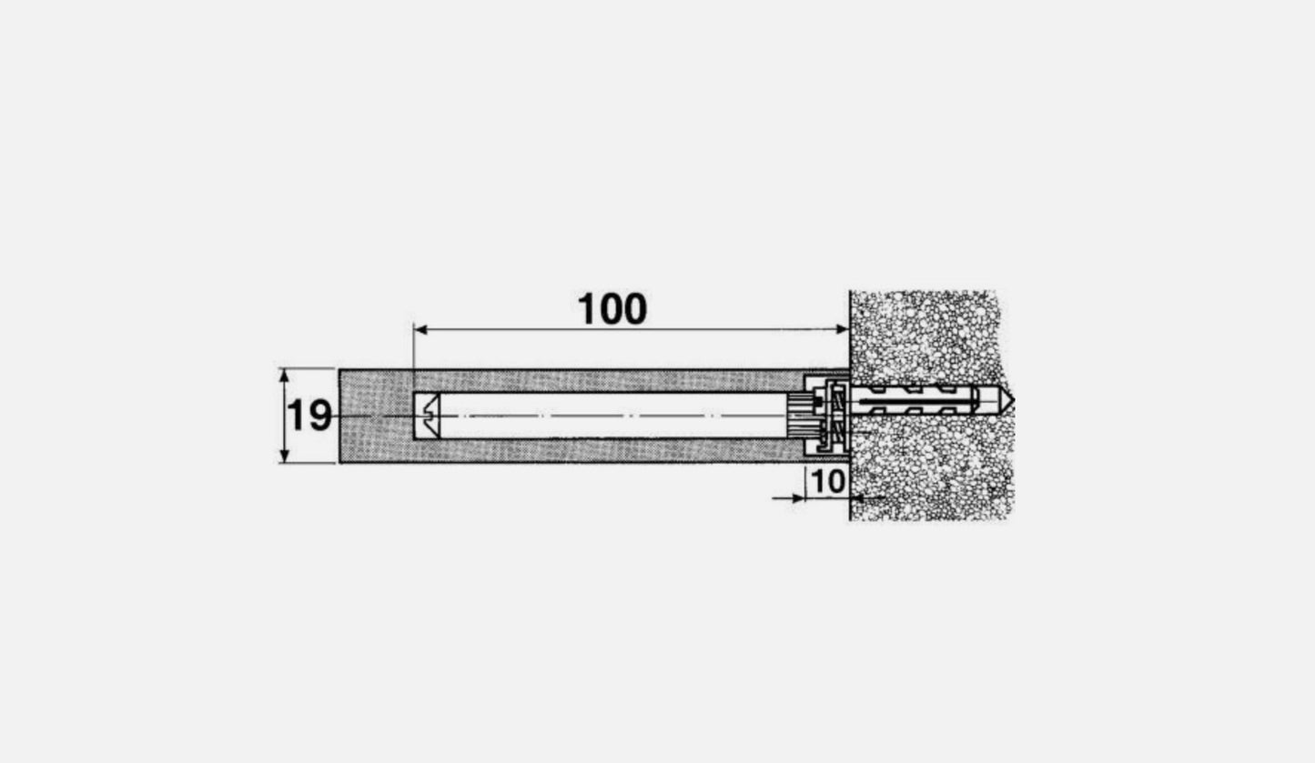 Tablarträger Nova 15 – für 19 mm Böden, Ø 12 mm Bolzen, glanzverzinkt